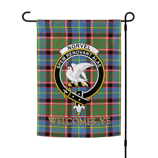 Norvel Clan Badge Tartan Garden Flag
