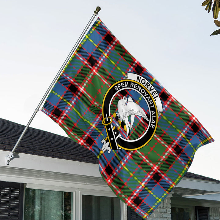 Norvel Clan Badge Tartan House Flag