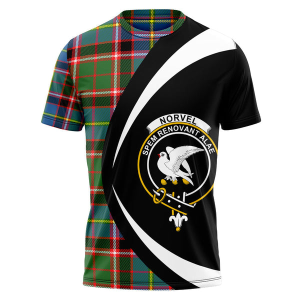 Norvel Clan Badge Tartan T-Shirt Circle Style Personalized