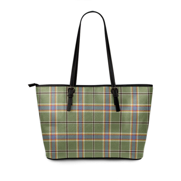 O-Buckley Weathered Tartan Leather Tote Bag