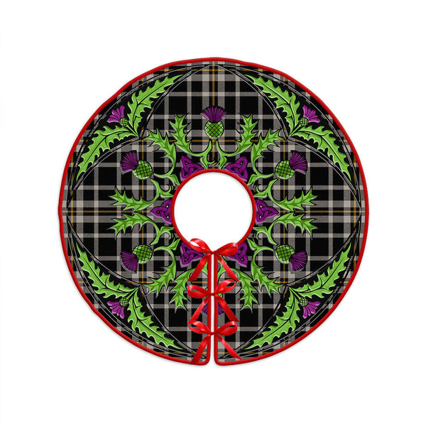 Ochterlony (Auchterlony) Ancient Clan Badge Tartan Christmas Tree Skirt Scottish Thistle Design