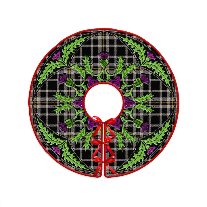 Ochterlony (Auchterlony) Ancient Clan Badge Tartan Christmas Tree Skirt Scottish Thistle Design