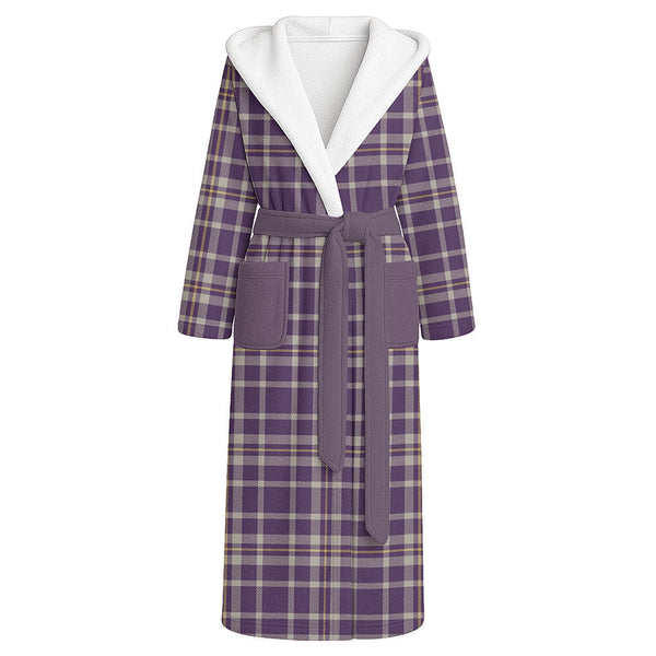 Ochterlony (Auchterlony) Weathered Clan Badge Tartan Flannel Hooded Bathrobe