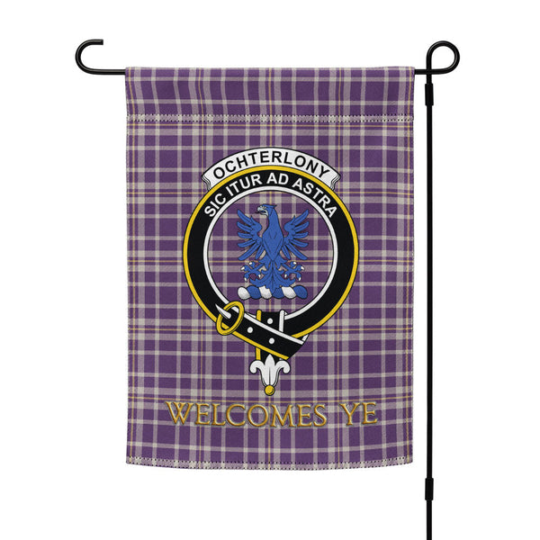 Ochterlony (Auchterlony) Weathered Clan Badge Tartan Garden Flag