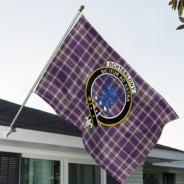 Ochterlony (Auchterlony) Weathered Clan Badge Tartan House Flag