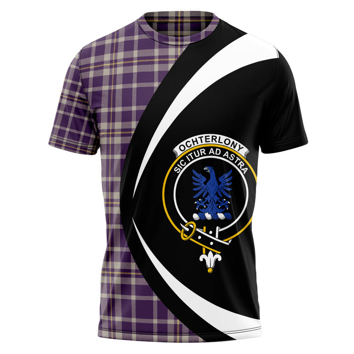 Ochterlony (Auchterlony) Weathered Clan Badge Tartan T-Shirt Circle Style Personalized