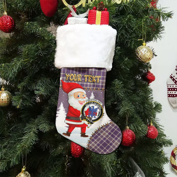 Ochterlony (Auchterlony) Weathered Clan Badge Tartan Christmas Stocking Holiday Blessings Merry Christmas Joy