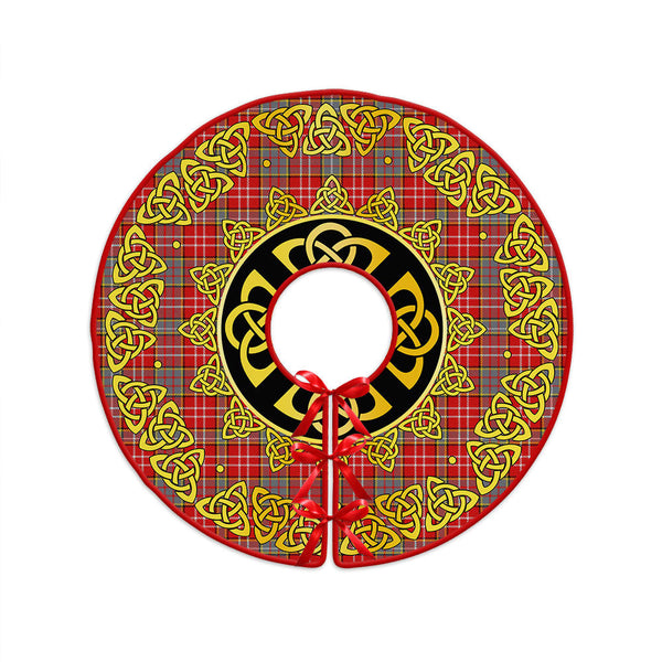Ogilvie Modern Clan Badge Tartan Christmas Tree Skirt Golden Celtic Heritage
