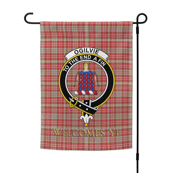 Ogilvie Weathered Clan Badge Tartan Garden Flag