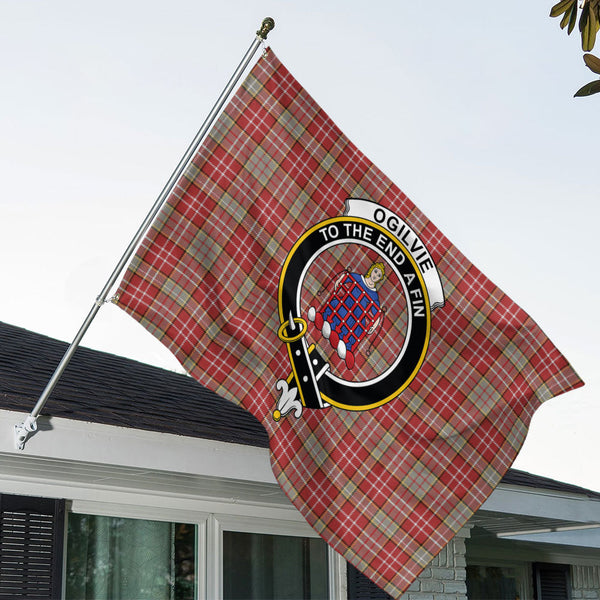 Ogilvie Weathered Clan Badge Tartan House Flag