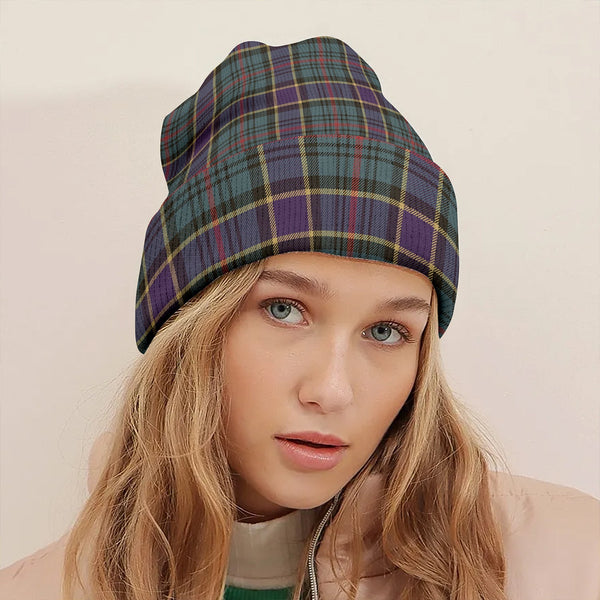 Ogilvie of Inverarity (Wilson) Weathered Clan Badge Tartan Knitted Beanie