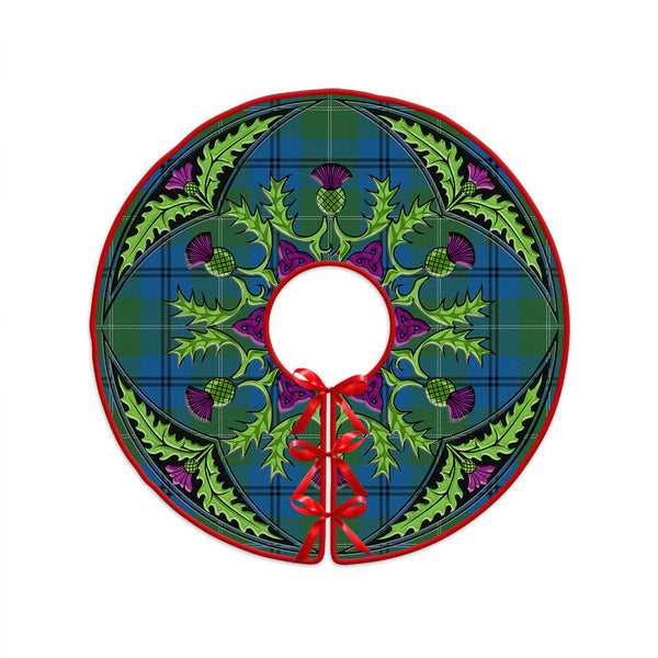 Oliphant Ancient Clan Badge Tartan Christmas Tree Skirt Scottish Thistle Design