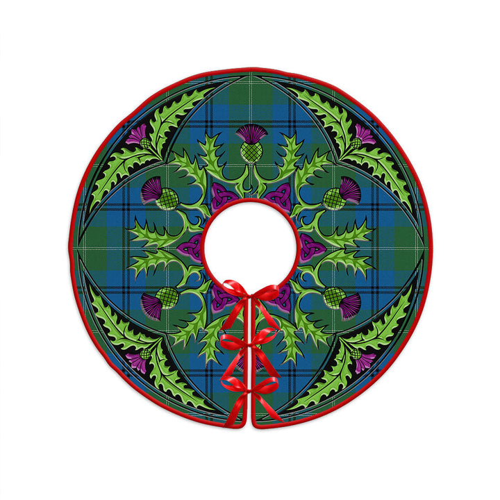 Oliphant Ancient Clan Badge Tartan Christmas Tree Skirt Scottish Thistle Design