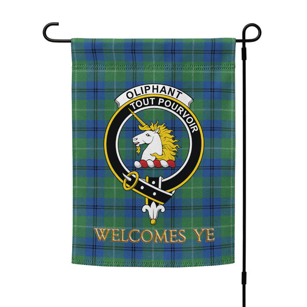 Oliphant Modern Clan Badge Tartan Garden Flag