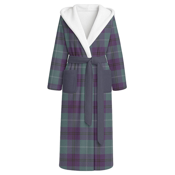 Oliphant Weathered Clan Badge Tartan Flannel Hooded Bathrobe