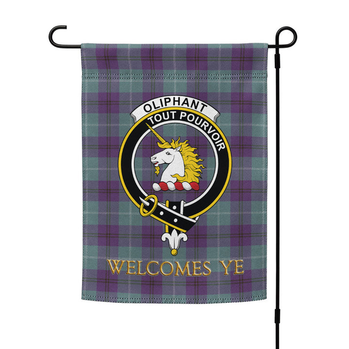 Oliphant Weathered Clan Badge Tartan Garden Flag