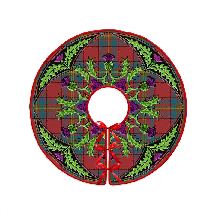 Oliver Ancient Clan Badge Tartan Christmas Tree Skirt Scottish Thistle Design