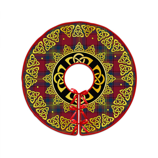Oliver Modern Clan Badge Tartan Christmas Tree Skirt Golden Celtic Heritage
