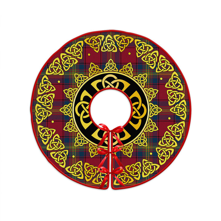 Oliver Modern Clan Badge Tartan Christmas Tree Skirt Golden Celtic Heritage