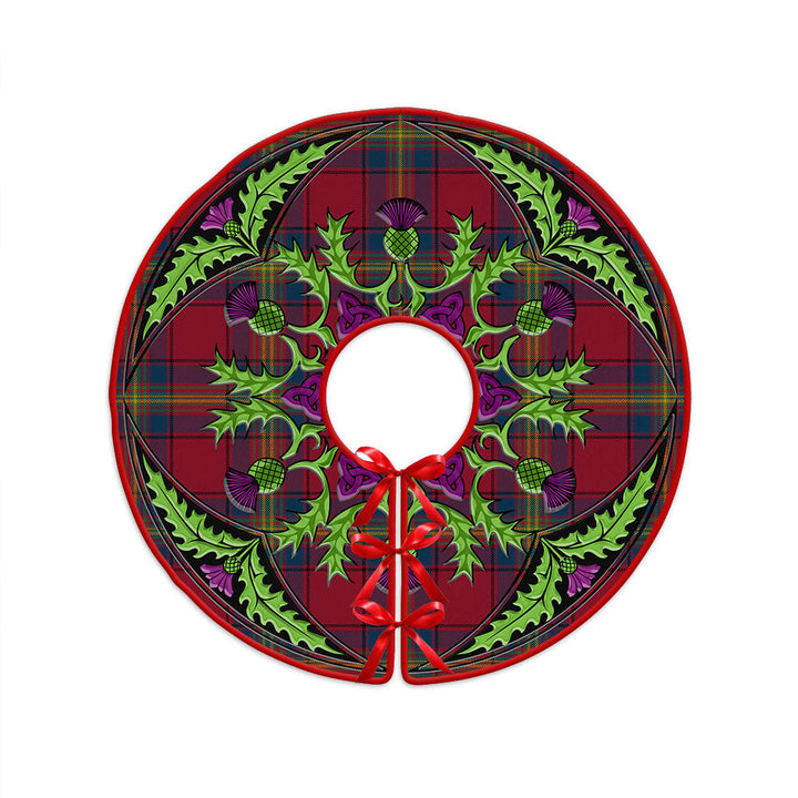 Oliver Modern Clan Badge Tartan Christmas Tree Skirt Scottish Thistle Design