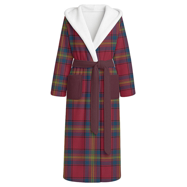 Oliver Modern Clan Badge Tartan Flannel Hooded Bathrobe