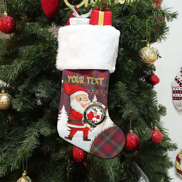 Oliver Modern Clan Badge Tartan Christmas Stocking Holiday Blessings Merry Christmas Joy