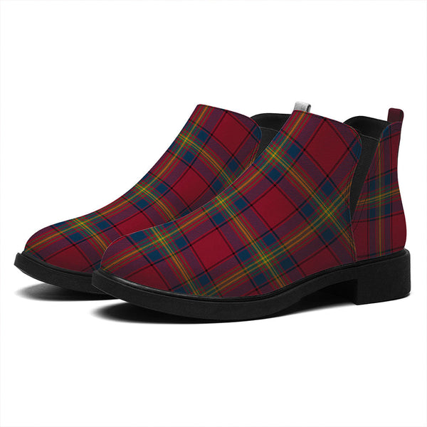 Oliver Modern Tartan Flat Ankle Boots