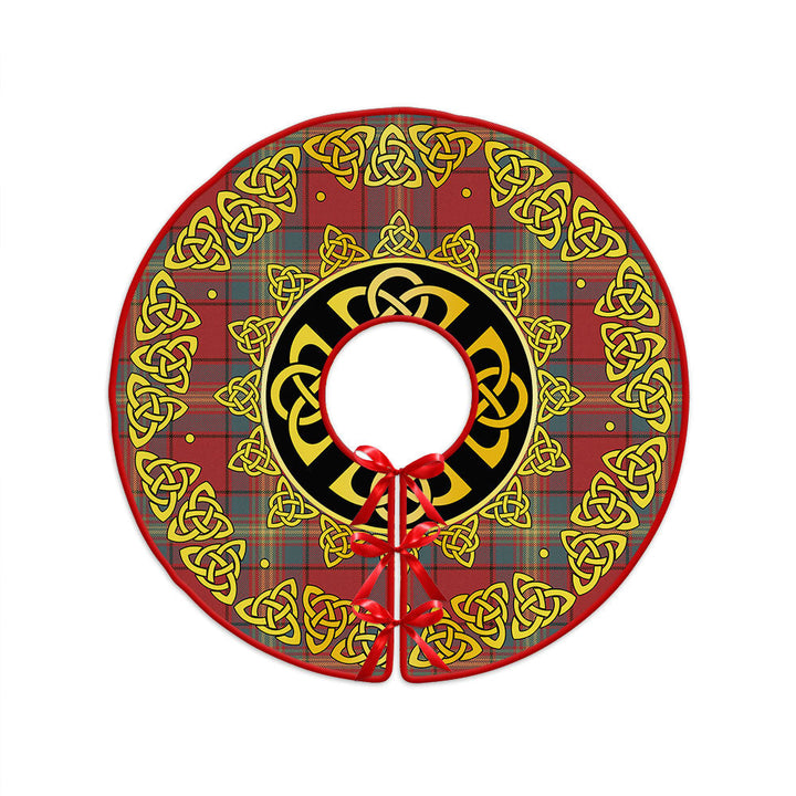 Oliver Weathered Clan Badge Tartan Christmas Tree Skirt Golden Celtic Heritage