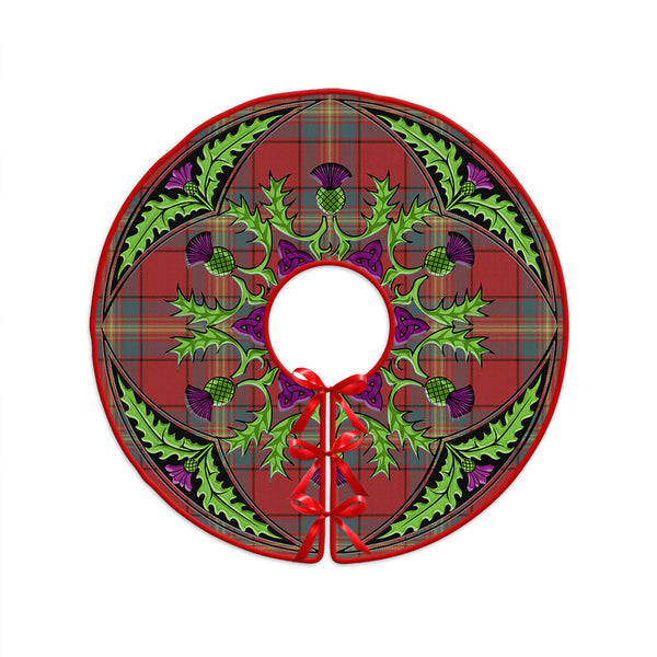 Oliver Weathered Clan Badge Tartan Christmas Tree Skirt Scottish Thistle Design