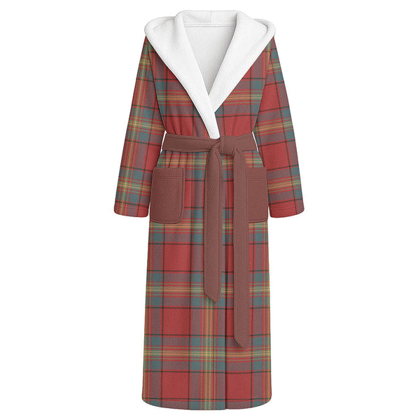 Oliver Weathered Clan Badge Tartan Flannel Hooded Bathrobe