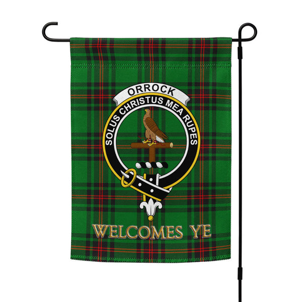 Orrock Clan Badge Tartan Garden Flag