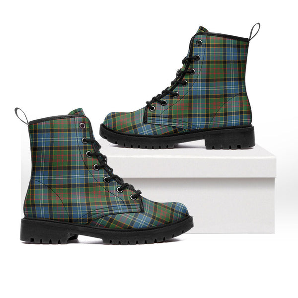 Paisley Drennan (Drennan Drennan) Ancient Clan Badge Tartan Leather Boots