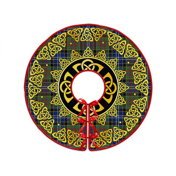 Paisley Drennan (Drennan Drennan) Modern Clan Badge Tartan Christmas Tree Skirt Golden Celtic Heritage