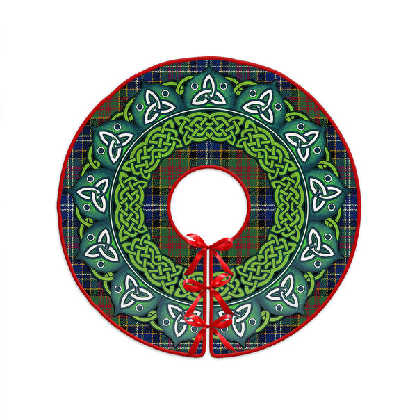Paisley Drennan (Drennan Drennan) Modern Clan Badge Tartan Christmas Tree Skirt Heritage Holiday Decor