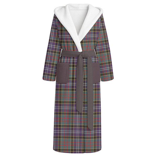 Paisley Drennan (Drennan Drennan) Weathered Clan Badge Tartan Flannel Hooded Bathrobe