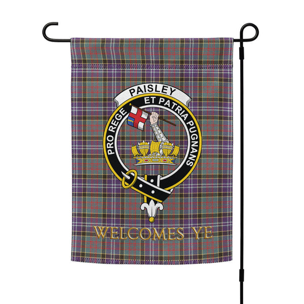 Paisley Drennan (Drennan Drennan) Weathered Clan Badge Tartan Garden Flag