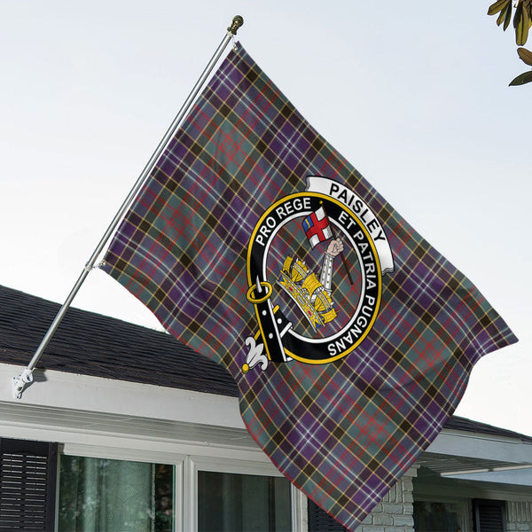 Paisley Drennan (Drennan Drennan) Weathered Clan Badge Tartan House Flag