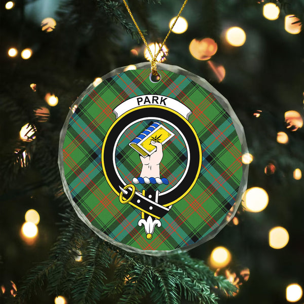 Park Ancient Clan Badge Tartan Glass Ornament