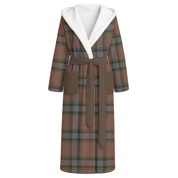 Park Weathered Clan Badge Tartan Flannel Hooded Bathrobe
