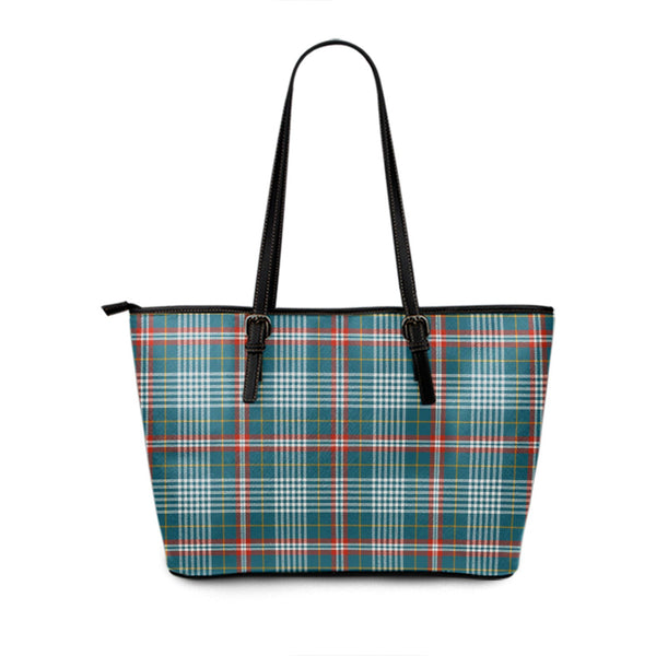 Parker Dress USA Ancient Tartan Leather Tote Bag