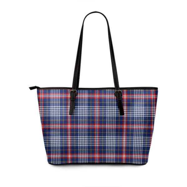 Parker Dress USA Modern Tartan Leather Tote Bag