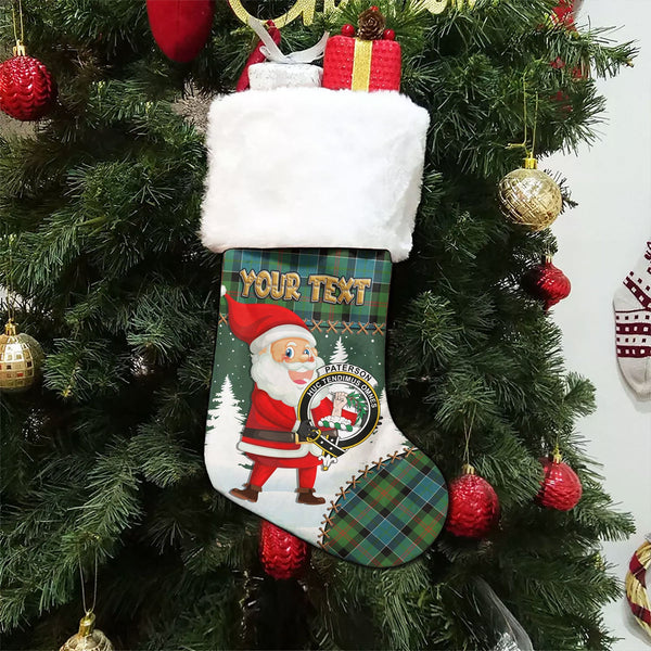 Paterson Ancient Clan Badge Tartan Christmas Stocking Holiday Blessings Merry Christmas Joy