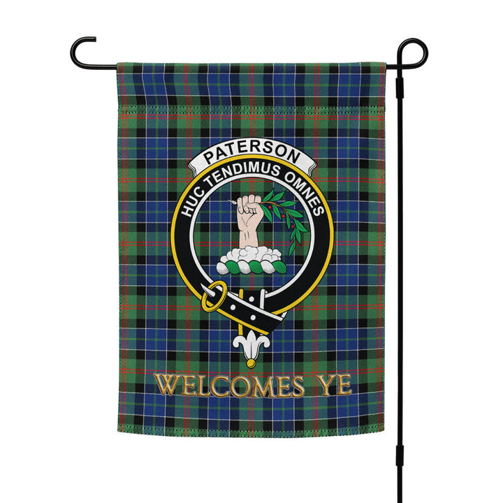 Paterson Modern Clan Badge Tartan Garden Flag