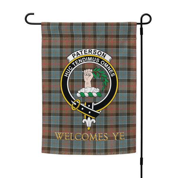 Paterson Weathered Clan Badge Tartan Garden Flag
