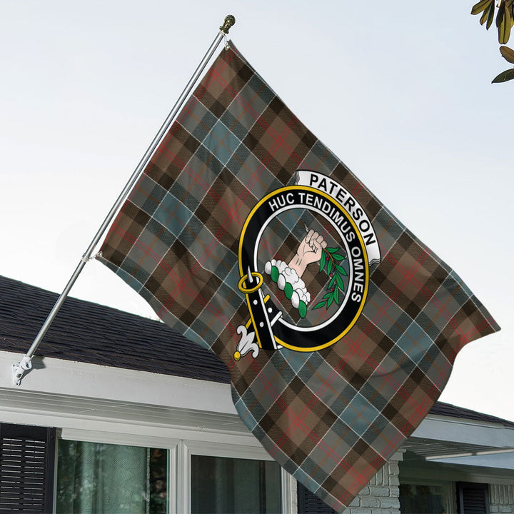 Paterson Weathered Clan Badge Tartan House Flag