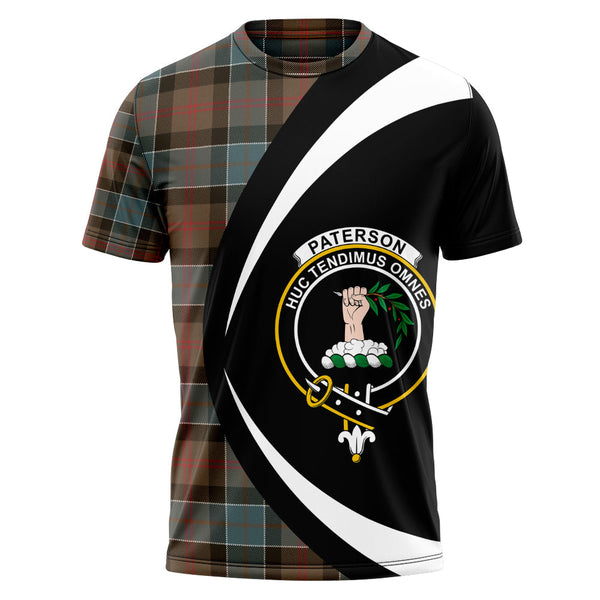 Paterson Weathered Clan Badge Tartan T-Shirt Circle Style Personalized