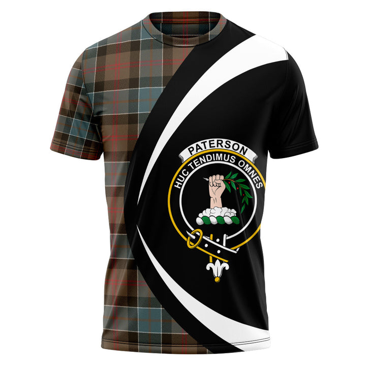 Paterson Weathered Clan Badge Tartan T-Shirt Circle Style Personalized