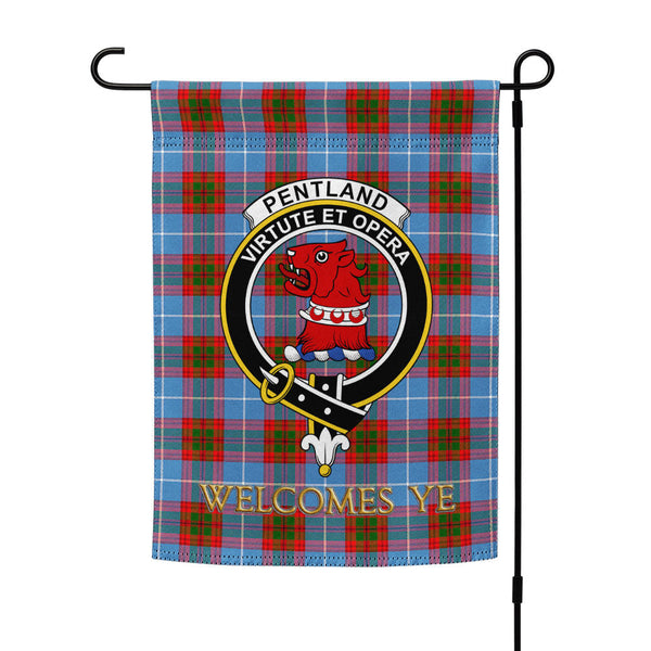 Pentland Clan Badge Tartan Garden Flag