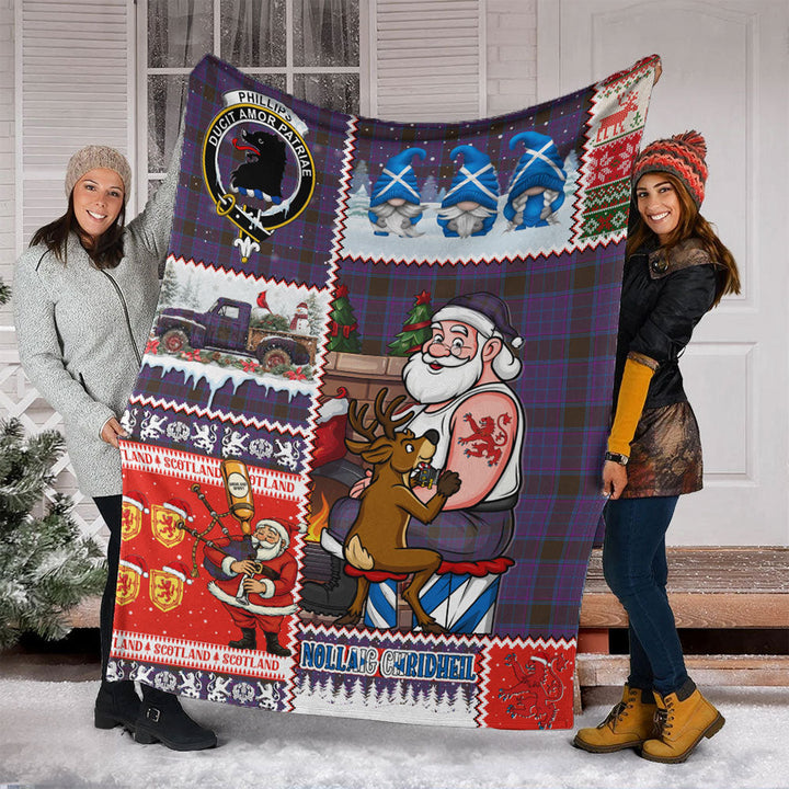 Phillips Modern Clan Badge Tartan Blanket Scotland Santa Tattoo Christmas Comic Patchwork Style