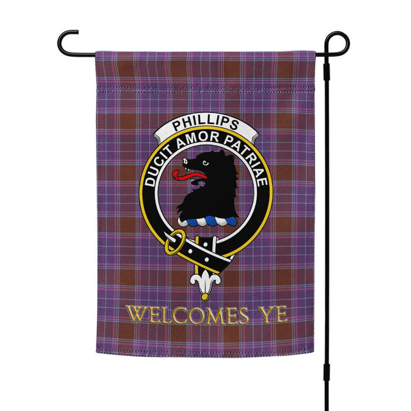 Phillips Weathered Clan Badge Tartan Garden Flag